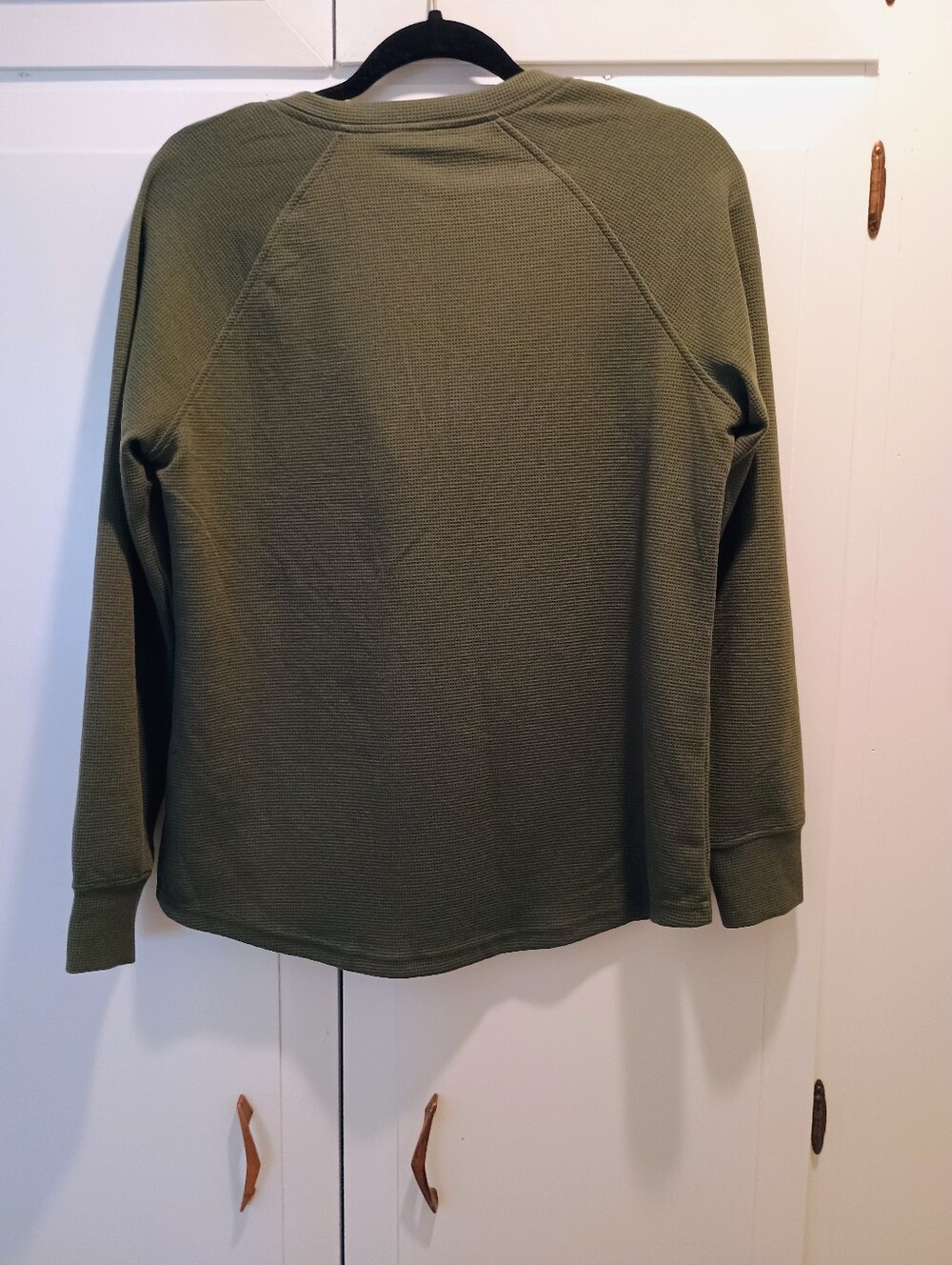 Anrabess NWT Olive Green Waffle Knit Henley Top - Picture 2 of 3